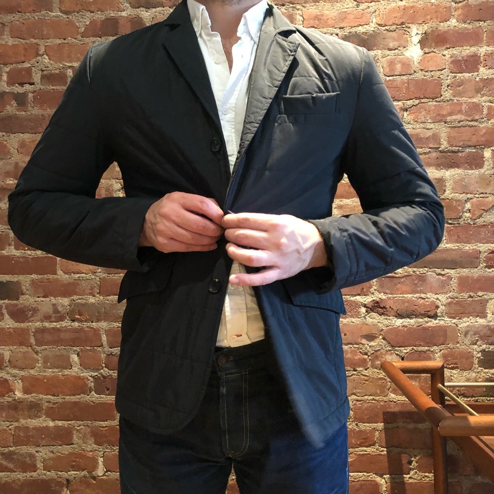 Apolis Black Quilted Blazer Jacket